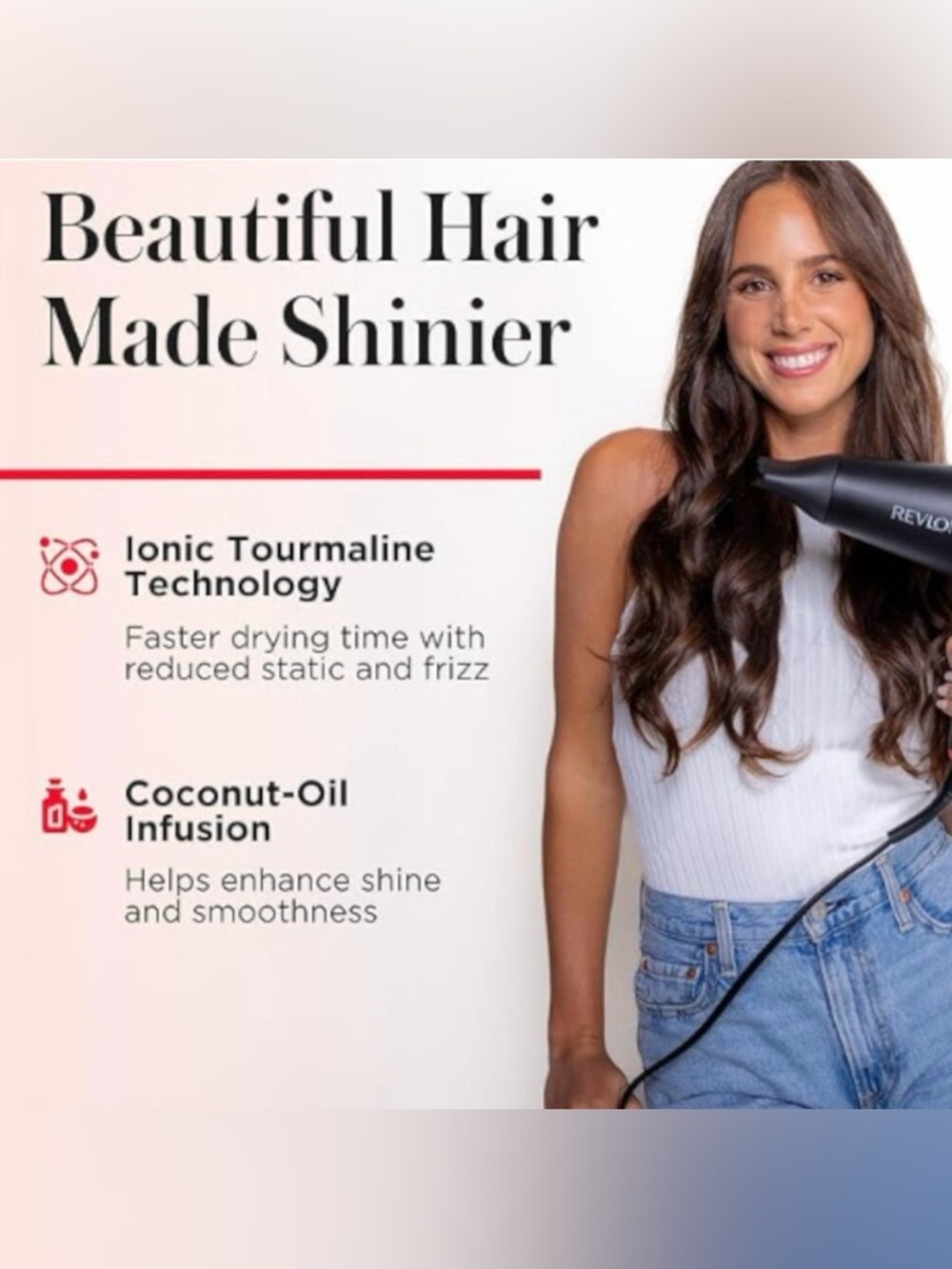 Revlon Smoothstay Coconut Oil-Infused Hair Dryer, never have another frizzy day - Picture 3 of 7